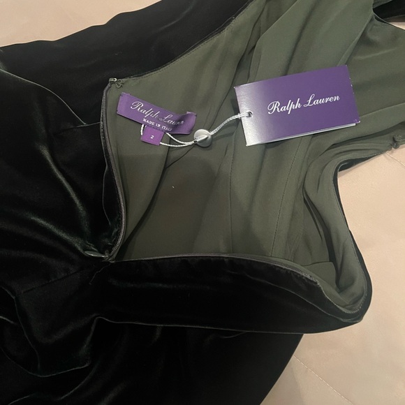 Ralph Lauren Purple Label Deep Green Velvet Backless Dress - Picture 7 of 12